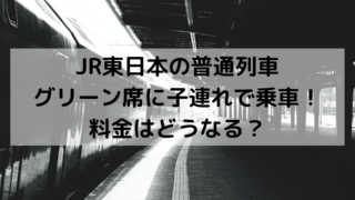 JR東日本の普通列車グリーン席に子連れで乗車！料金はどうなる？